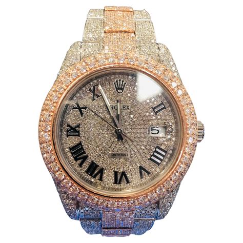 replica iced out rolex watch|iced out Rolex datejust.